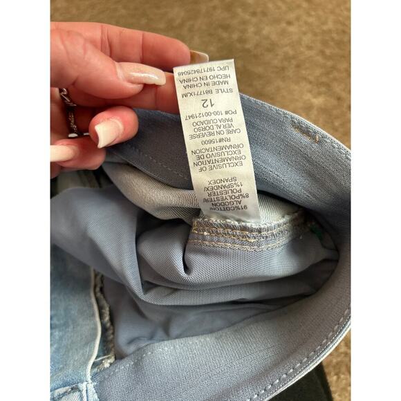 Democracy AB Technology jean denim shorts stretch front hip pockets raw hem S 12 - Picture 6 of 9